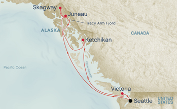 Alaska cruise map