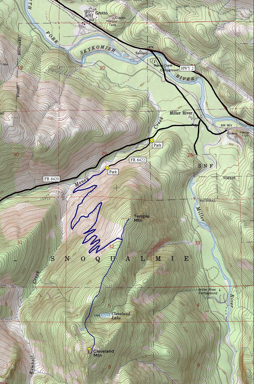 Cleveland Mountain Map