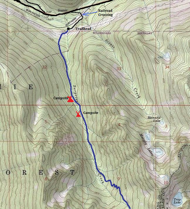 surprise lake trail map