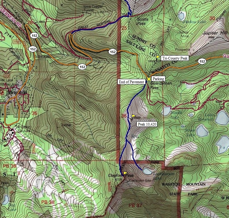 Clayton Peak Map