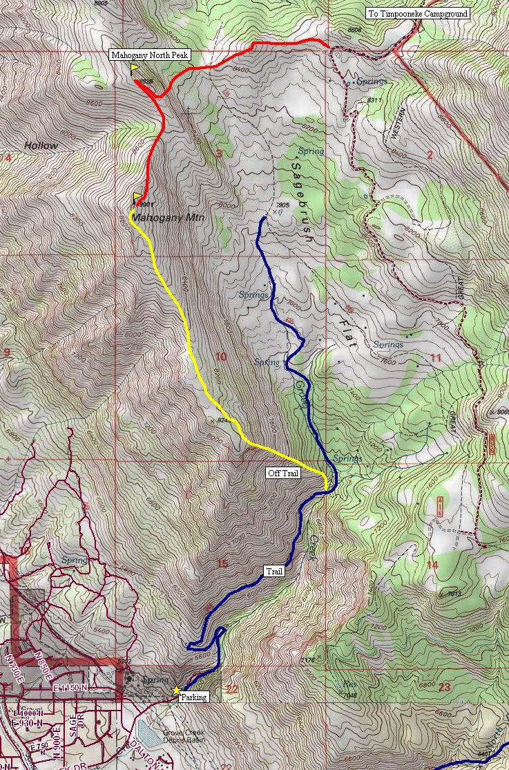 Mahogany Mountain Map