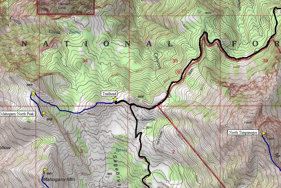Mahogany Mountain Trail Map