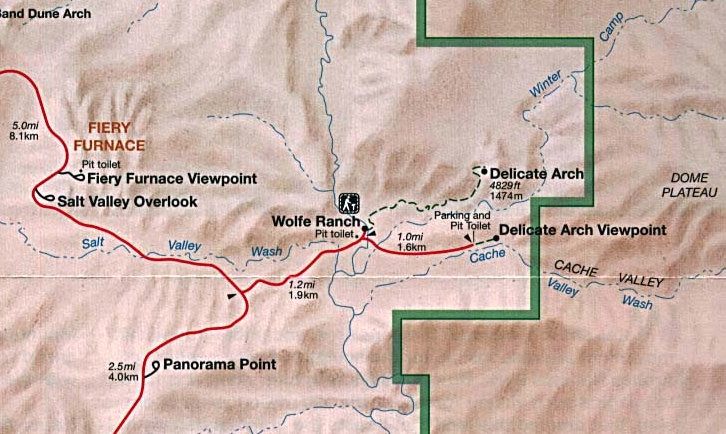 Delicate Arch Map