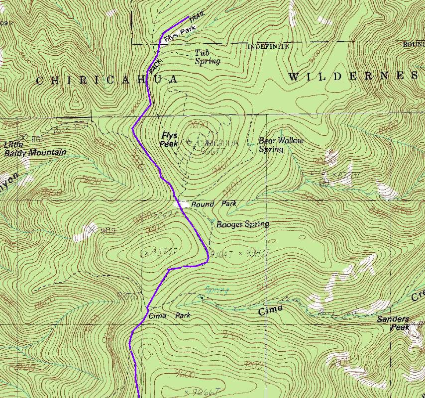 Chiricahua Peak map