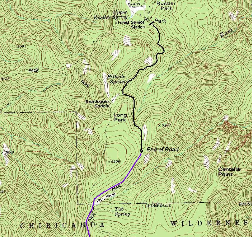 Chiricahua Peak map