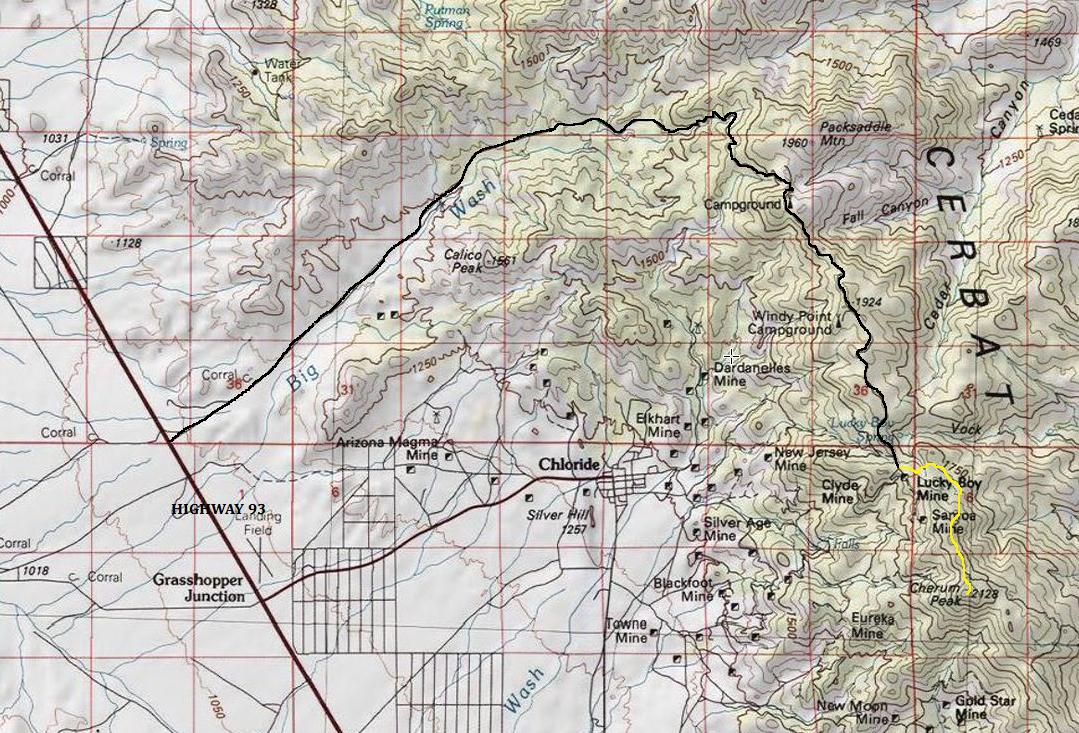 cerbat mountains map