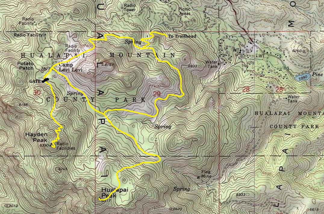 Hualapai Peak Map