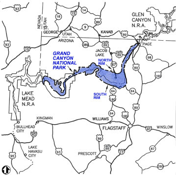 grand canyon vicinity map