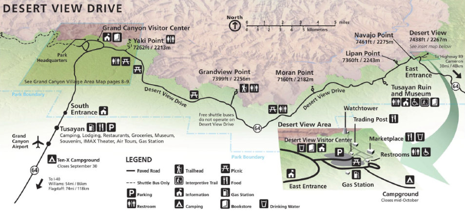 south rim map