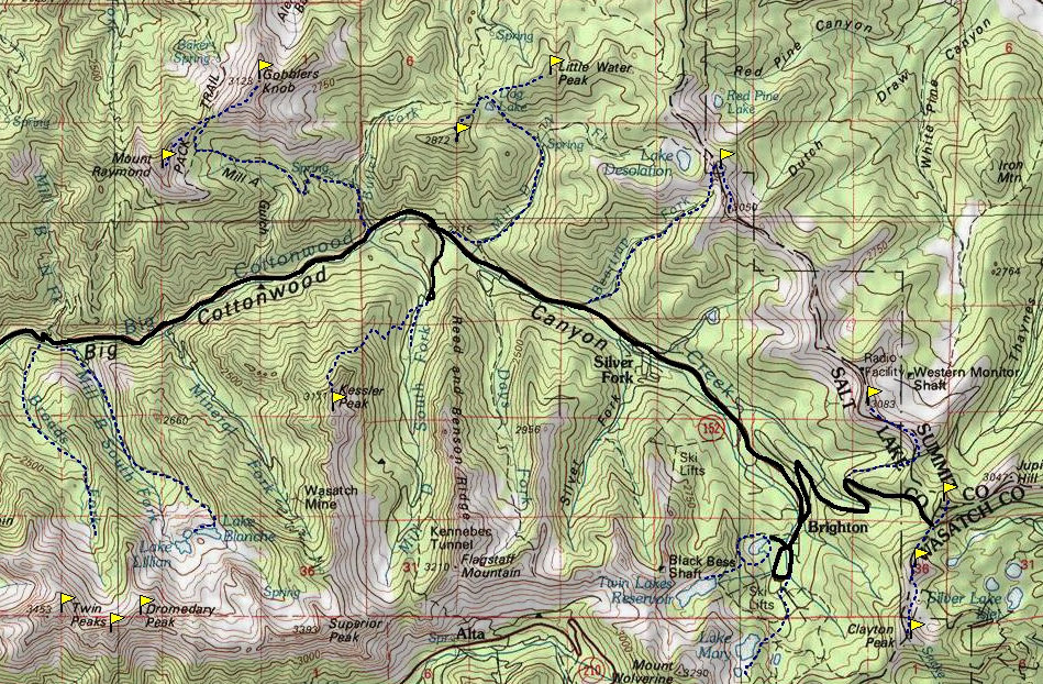 Big Cottonwood Canyon map