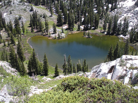 Climbing above Lake Martha