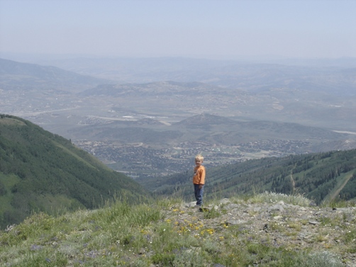 Looking down at Park City