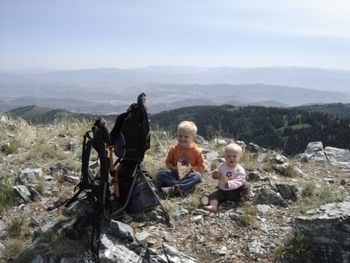 Kids on top of Tri-County Peak