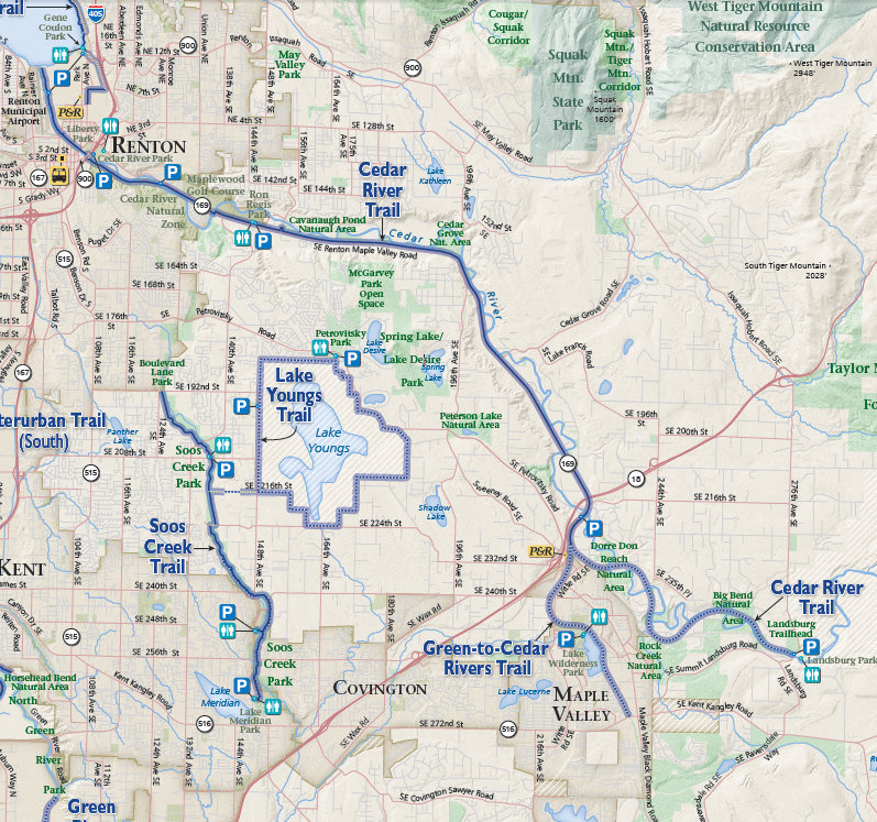 Cedar River Trail map