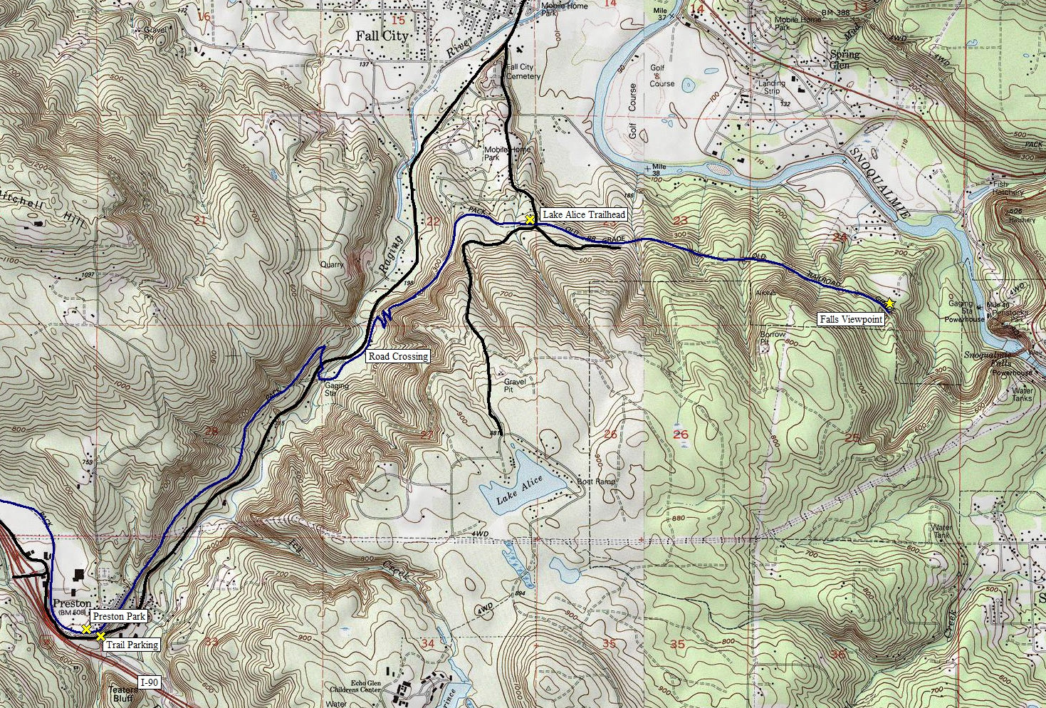 preston snoqualmie trail map