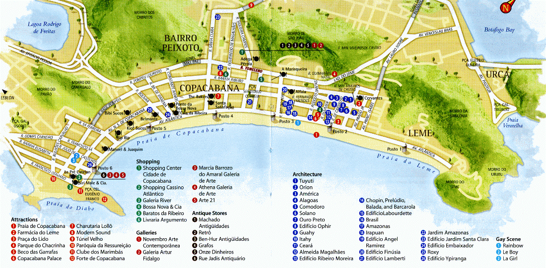 copacabana beach map