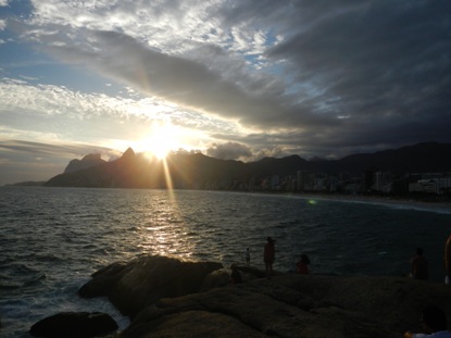 ipanema beach sunset