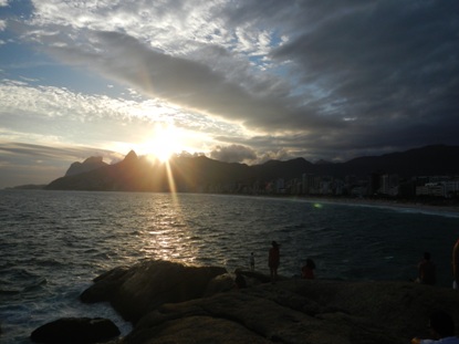 ipanema beach sunset