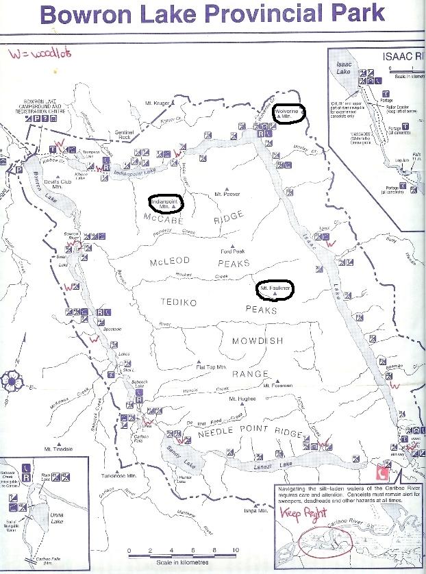 bowron lakes map