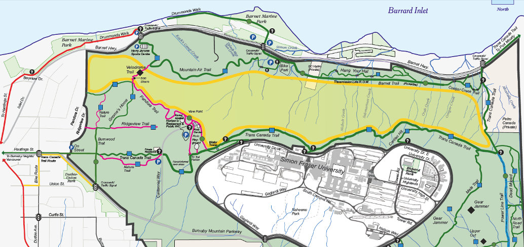 burnaby mountain map