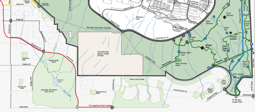 burnaby mountain map