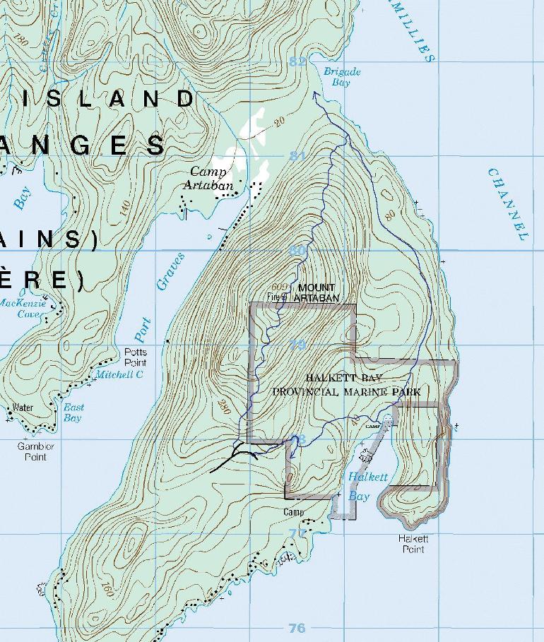 Gambier Island Topo Map