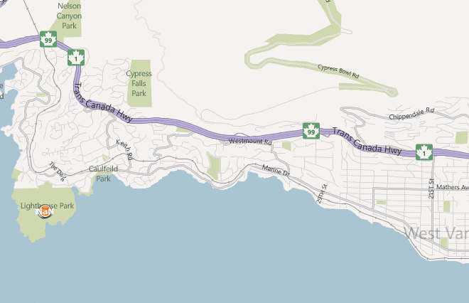 Lighthouse Park access map