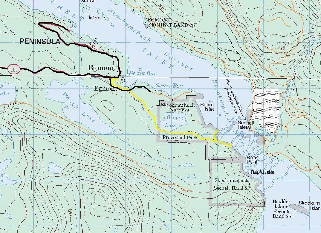 Skookumchuck Narrows topo map