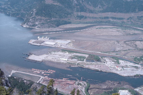 Looking down at the port