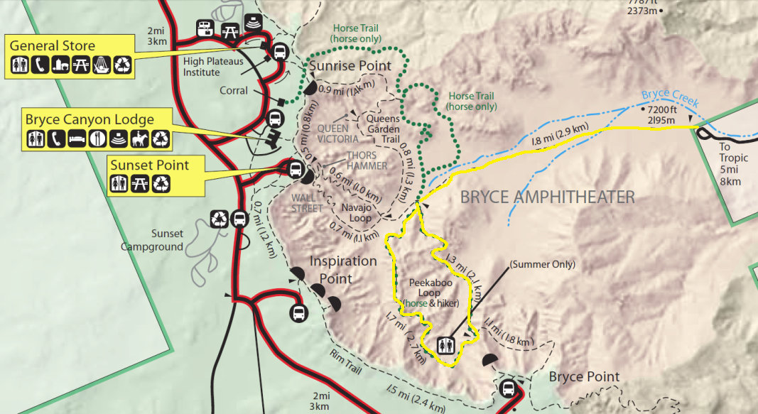 peekaboo loop trail map