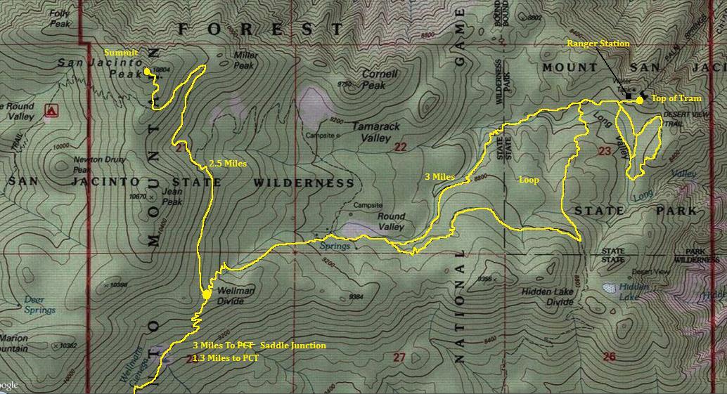 san jacinto peak map