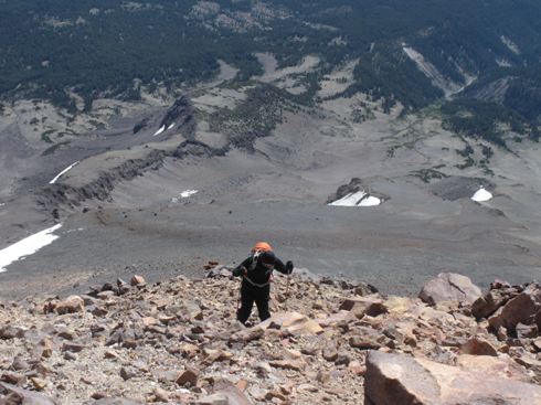 Hiking up Mt. Shasta