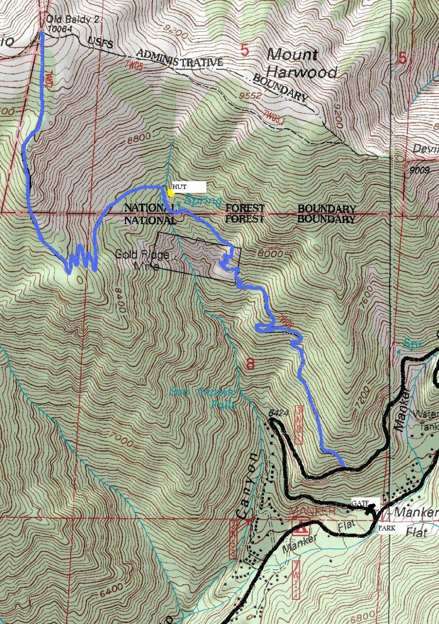 Mount Baldy Map