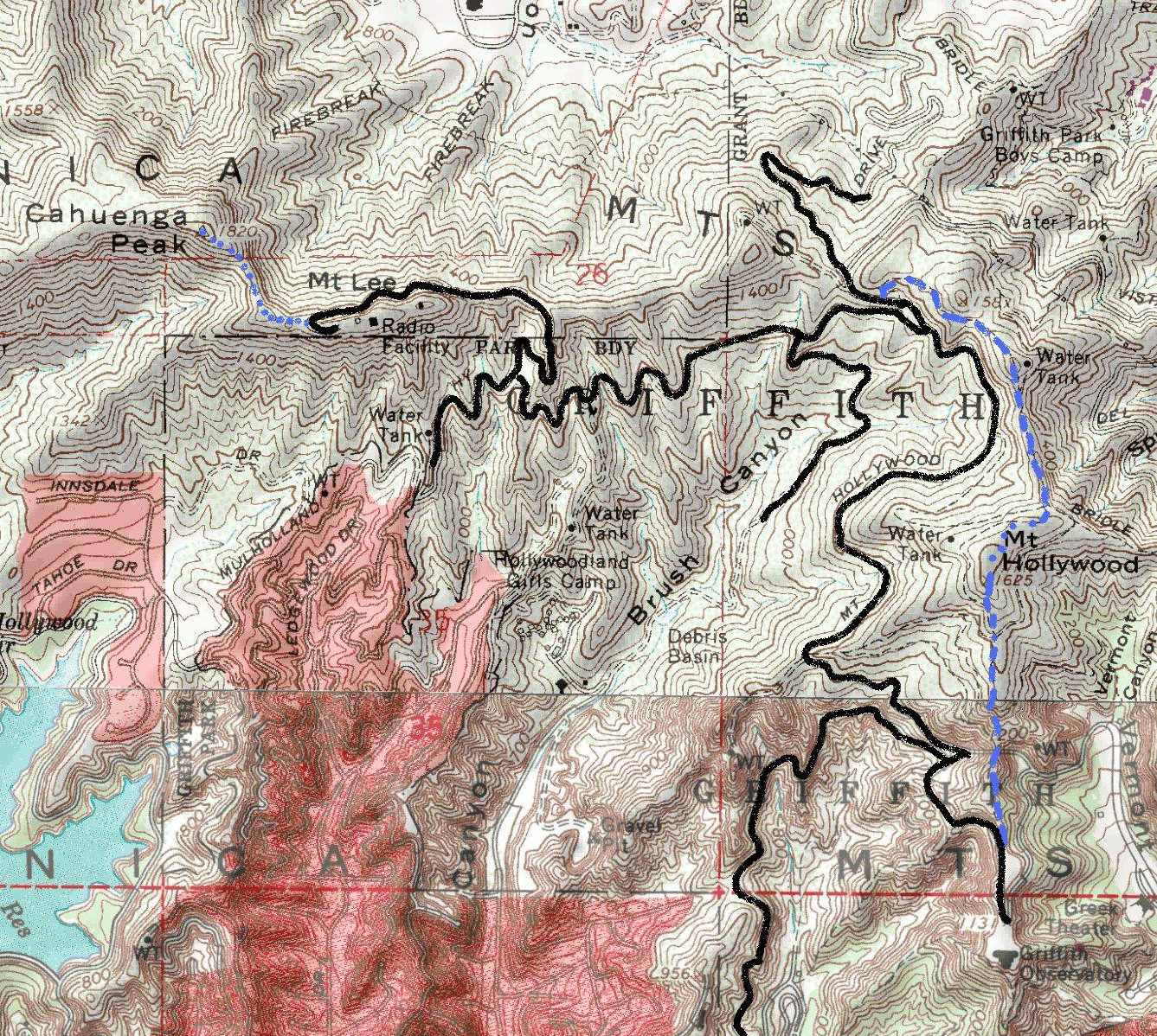 Mount Hollywood Map