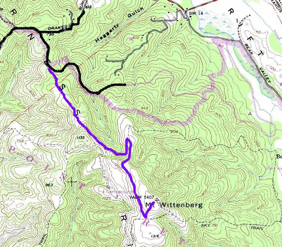 Mount Wittenberg map