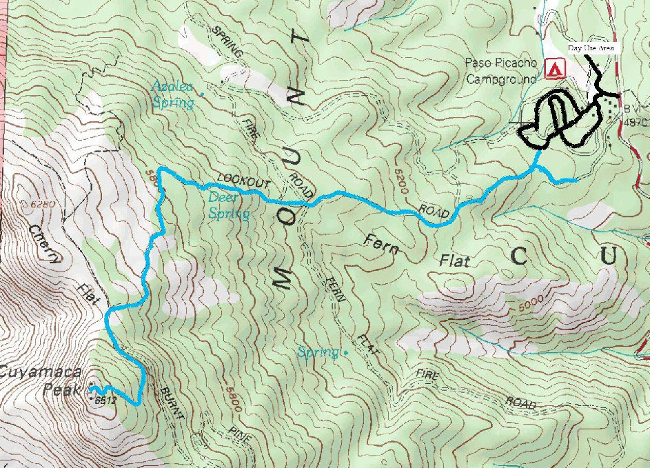 Cuyamaca Peak Map