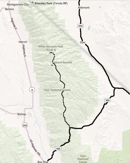 white mountain peak map