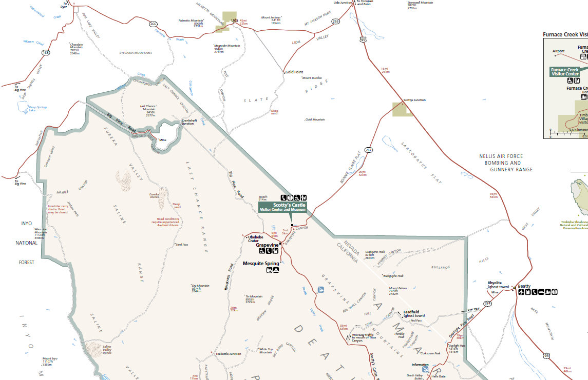 Death Valley National Park Map