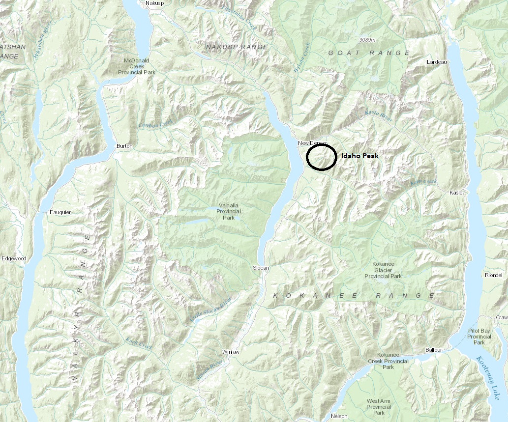 idaho peak location map