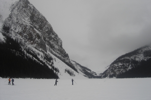 skiers on Lake Louise