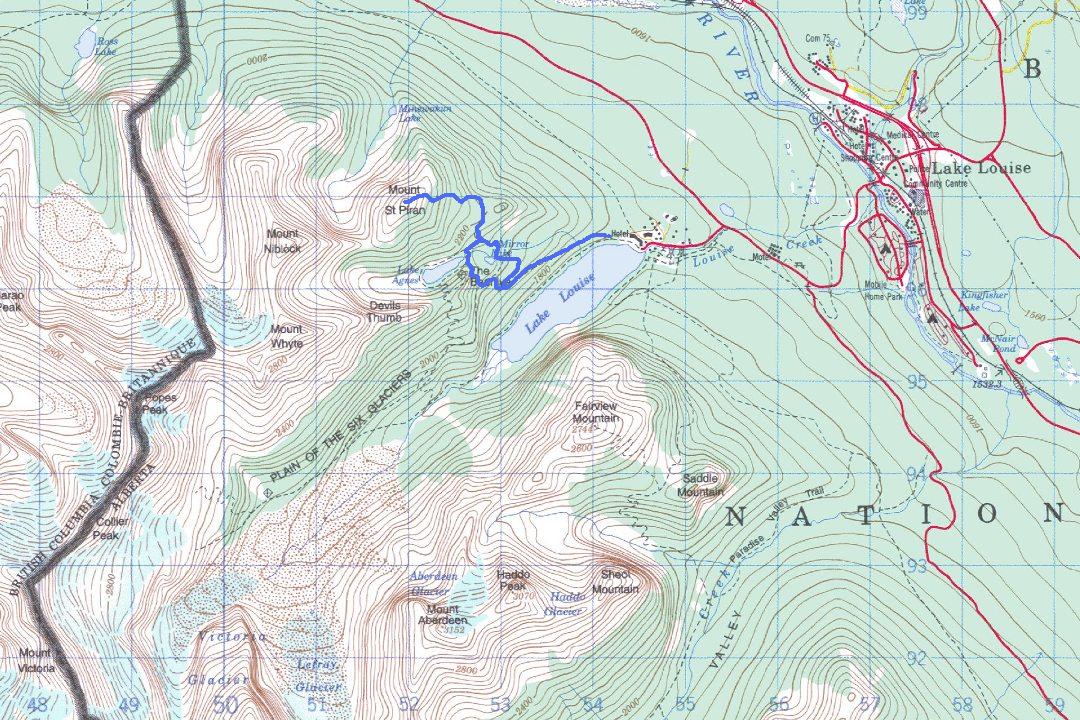 lake louise map