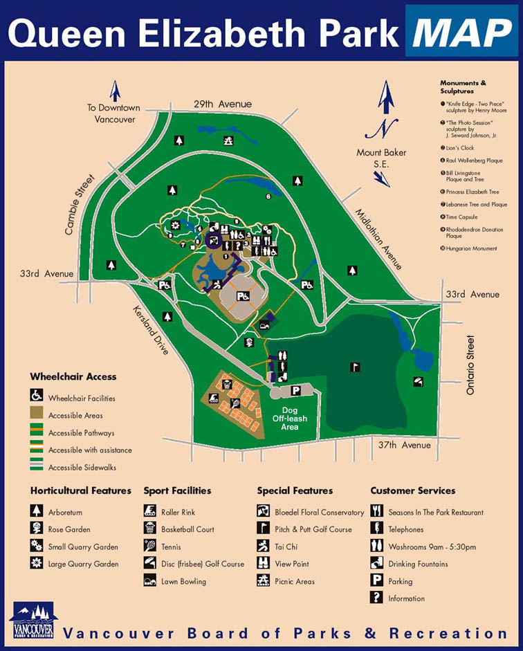 Queen Elizabeth Park map