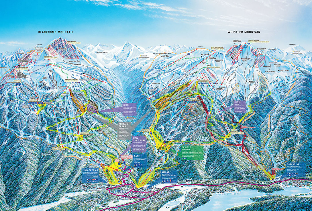 Whistler Blackcomb Winter Map