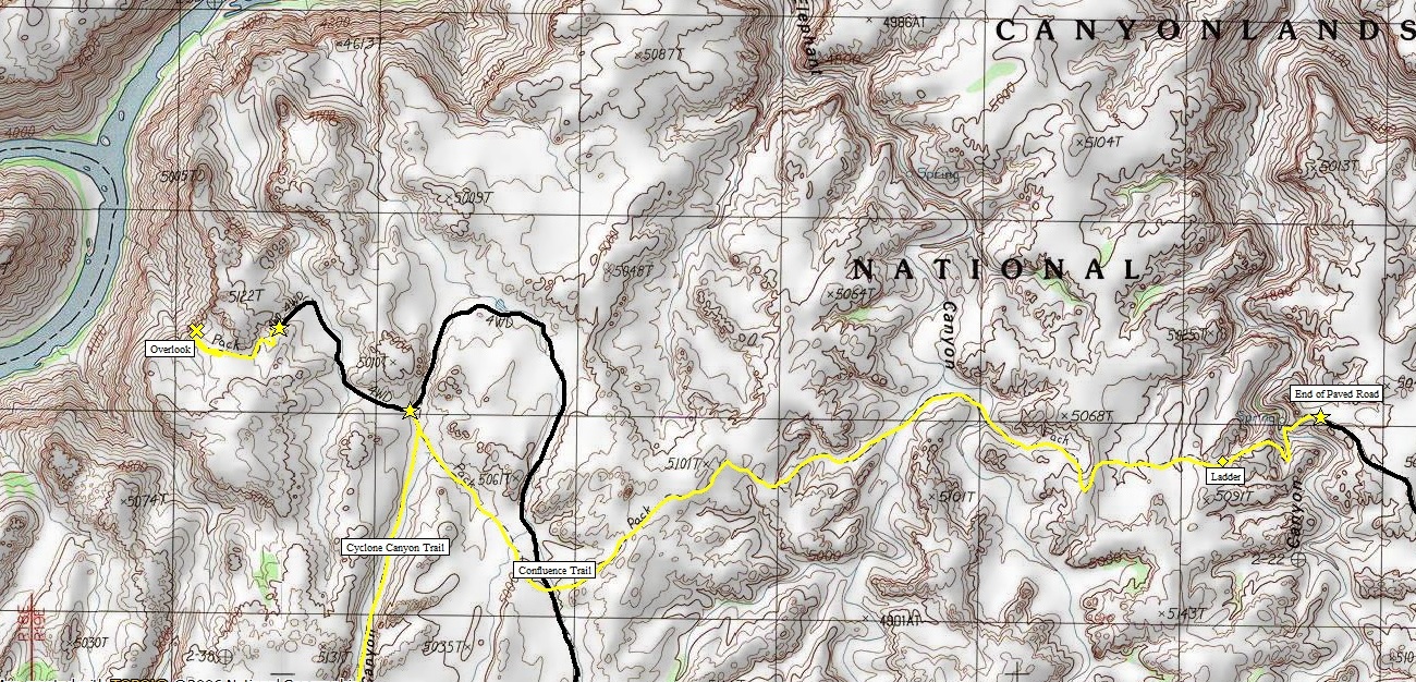 confluence overlook trail map