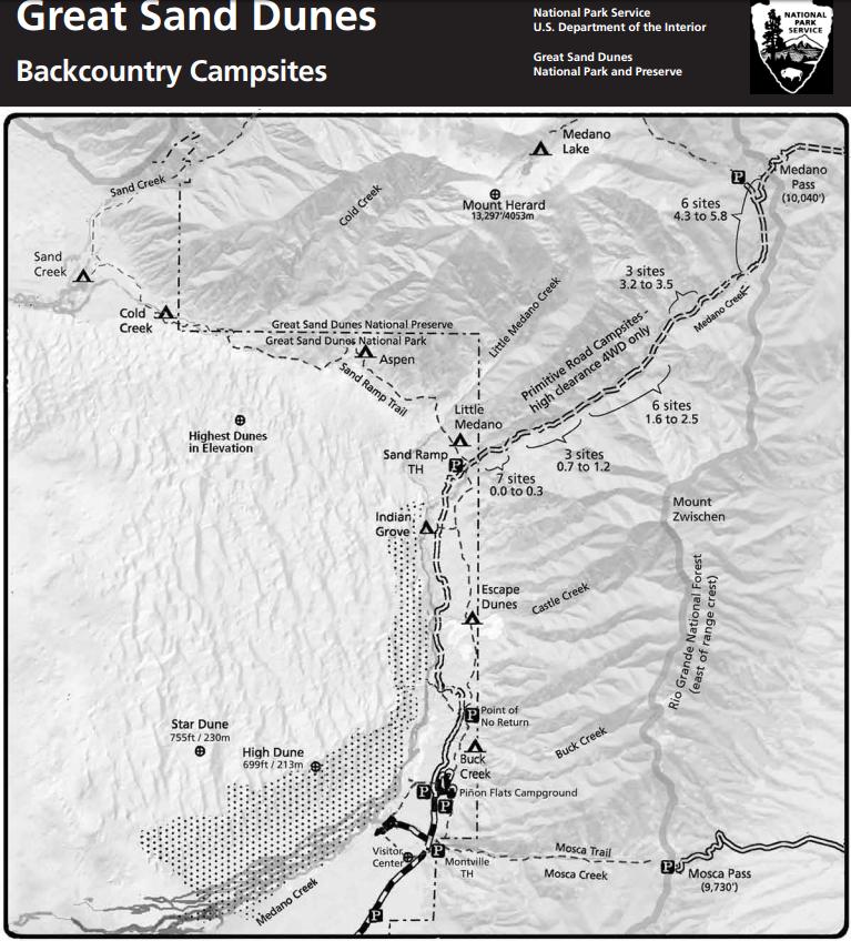 great sand dunes map