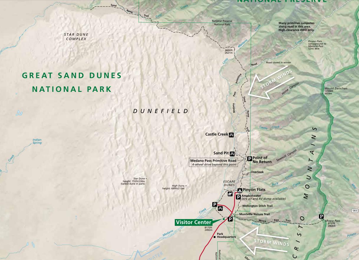 great sand dunes map