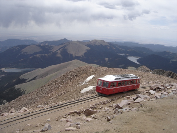 The Cog railway at the summit