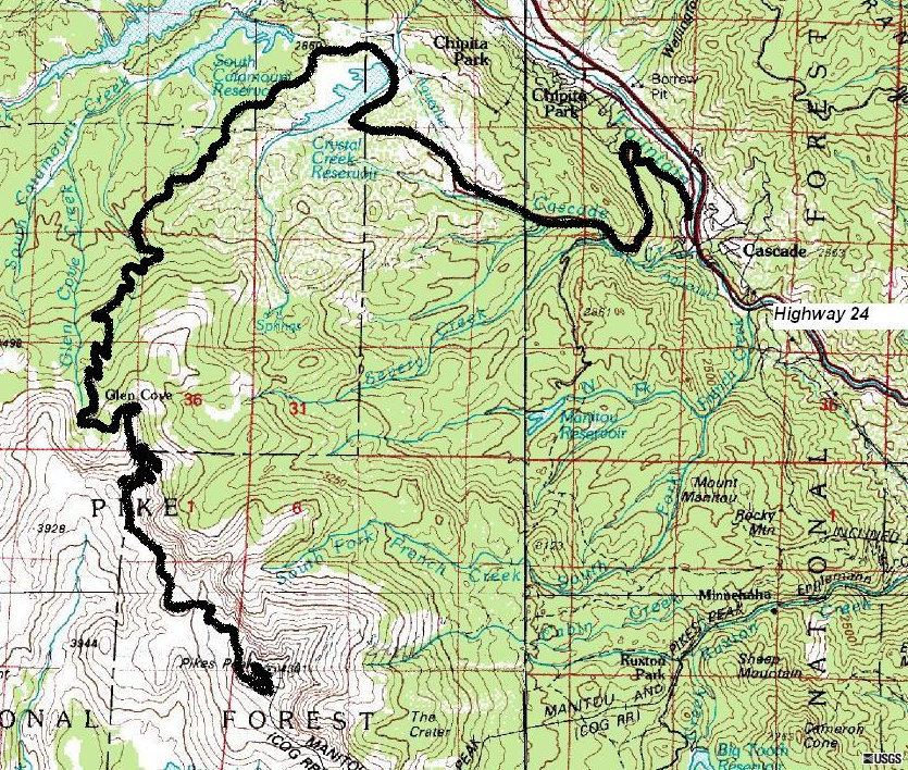 Pikes Peak map