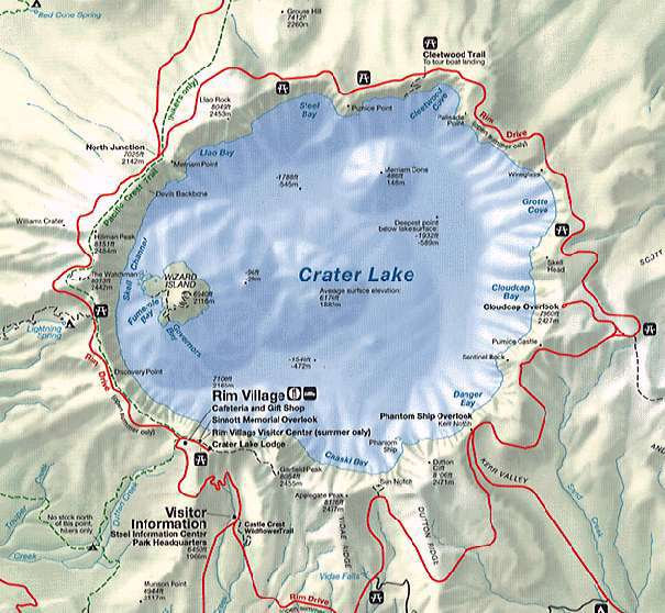 Crater Lake map