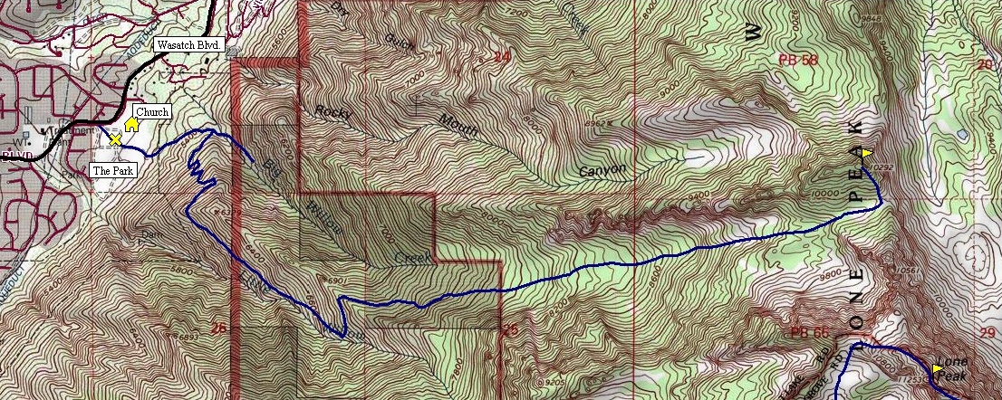 Rocky Mouth Canyon Peak Map